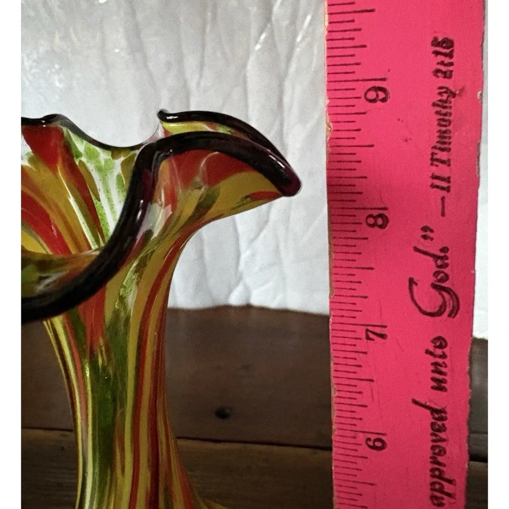Czech Art Glass Vase 8.75